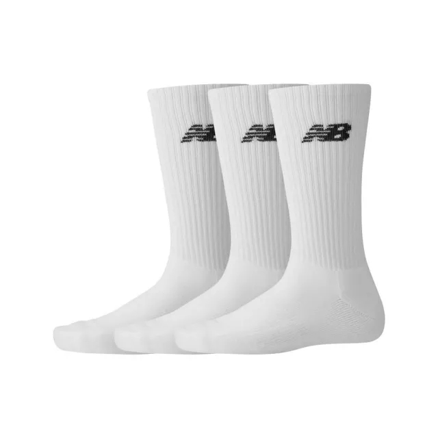 New Balance 3 Pack Everyday Crew Sock - White - Size 4-6.5 - White