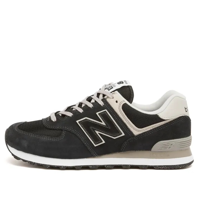 New Balance Men's 574 Core in Black/White Suede/Mesh