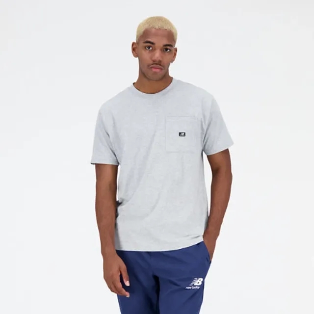 New Balance Men's Essentials Reimagined Cotton Jersey Short Sleeve T-shirt in Grey