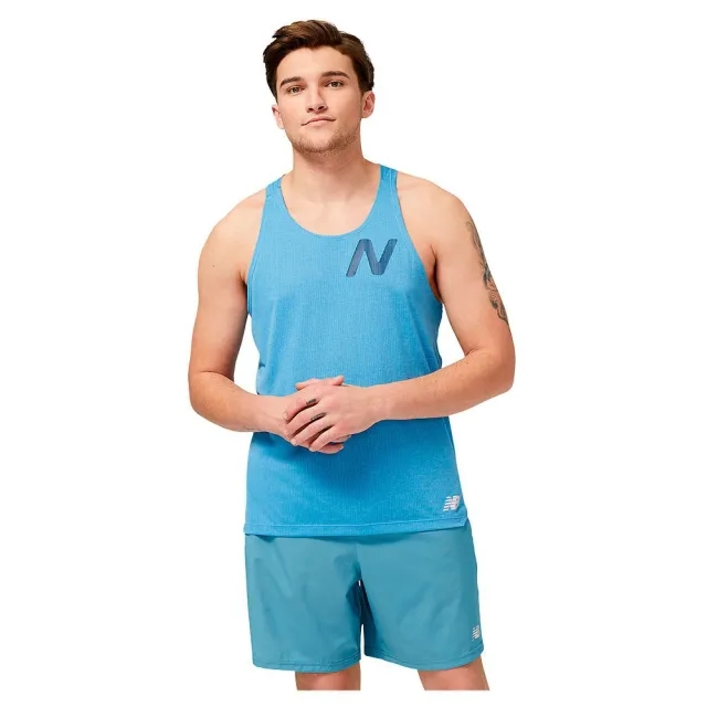 New Balance Graphic Impact Sleeveless T-shirt  - Blue