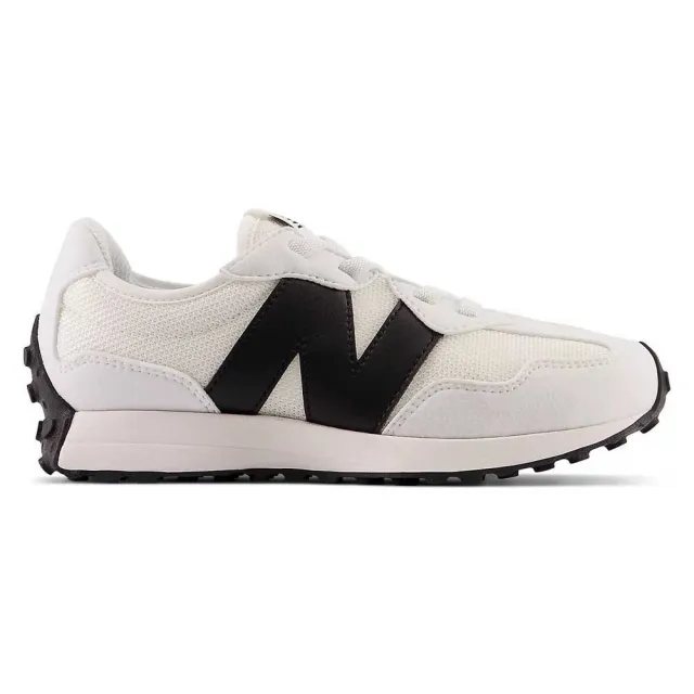 New Balance Kids' 327 Bungee Lace in White/Black Synthetic