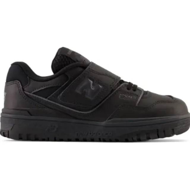New Balance Kids' 550 Bungee Lace with Top Strap in Black Synthetic