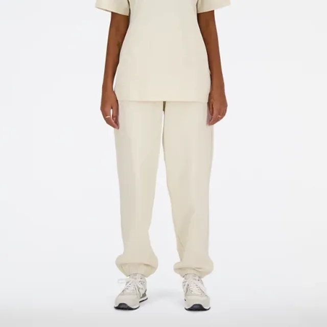 New Balance Women's Athletics French Terry Jogger in Beige Cotton