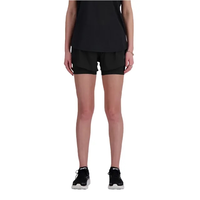 New Balance Women's RC 2-in-1 Short 3 in Black Polywoven