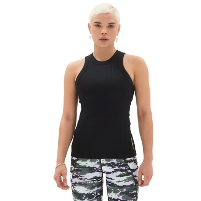 New Balance Women's Perfect Rib Tank in Black Poly Knit