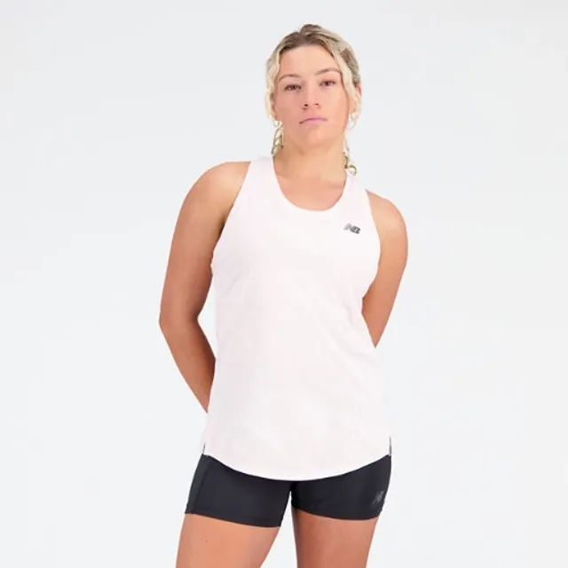 New Balance Women's Q Speed Jacquard Tank in Pink Poly Knit