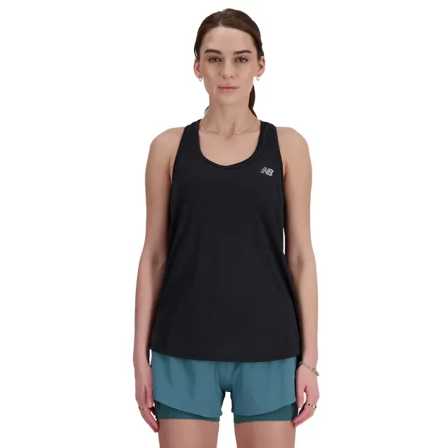 New Balance Women's Athletics Tank in Black Poly Knit