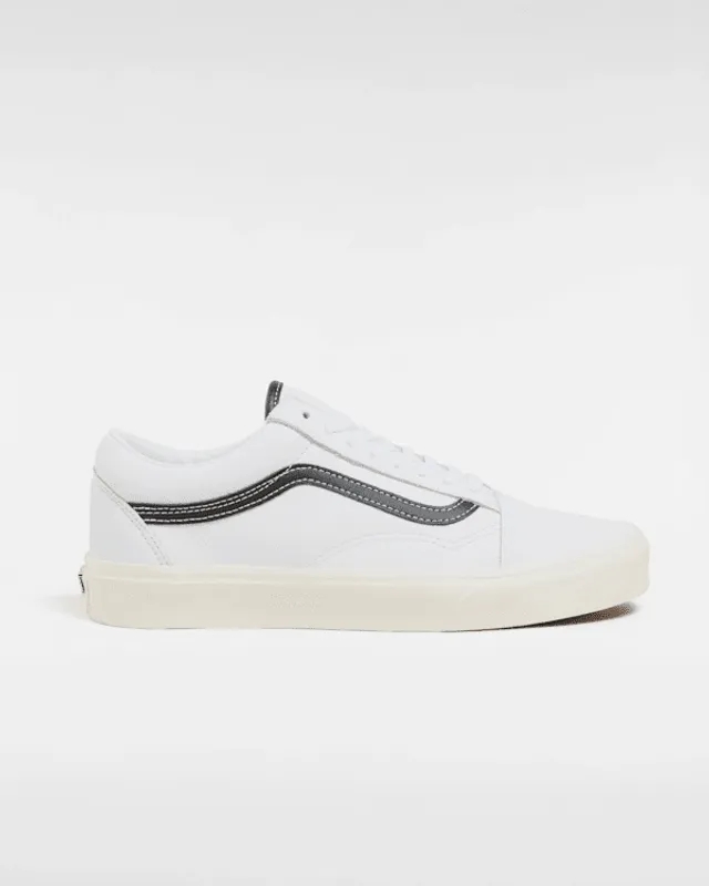 Vans Old Skool Shoes (Leather White/Black) Unisex White