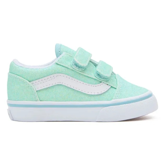 Vans  Old Skool V GLITTER PASTEL BLUE  girls's Children's Shoes (Trainers) in Blue