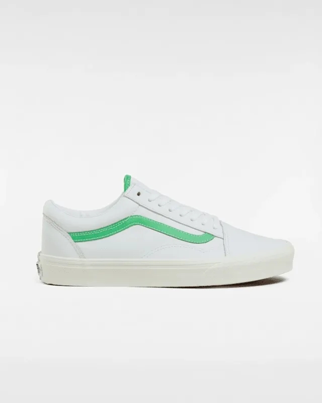 Vans Old Skool Pig Suede Shoes (Leather White/Green) Unisex White