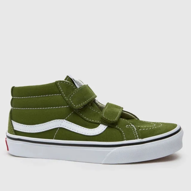 Vans - Kids Sk8-Mid Reissue Hook And Loop Shoes (4-8 Years), Green