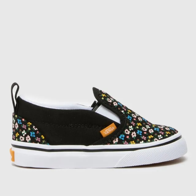 Vans black multi classic slip-on Girls Toddler trainers
