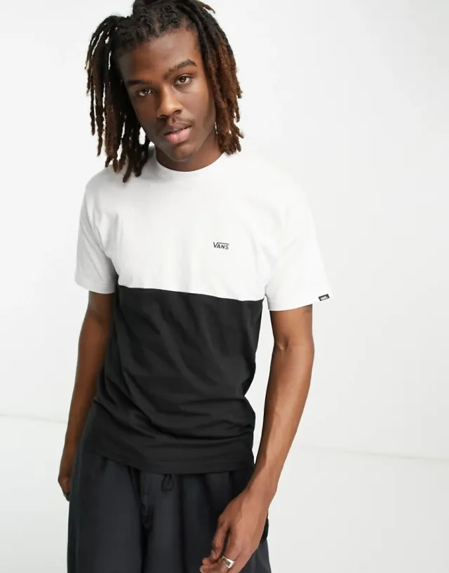 T-Shirt Vans Colorblock Athleti Tee Black/ White S