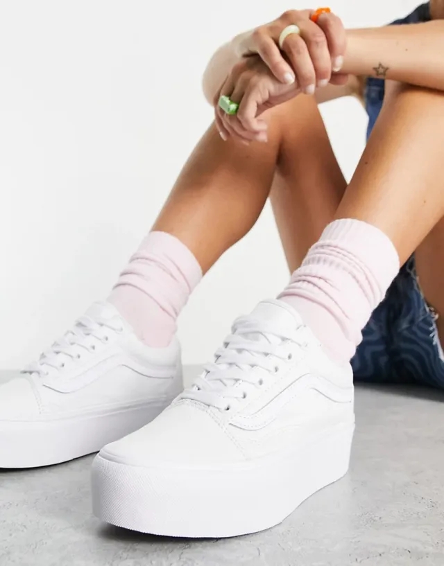 Vans - Old Skool Stackform Shoes, Woman, White