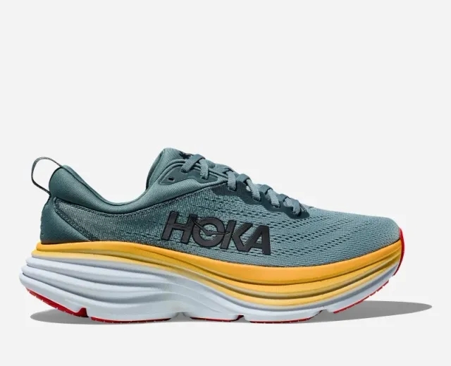 Hoka One One HOKA Men's Bondi 8 Road Running Shoes in Goblin Blue/Mountain Spring