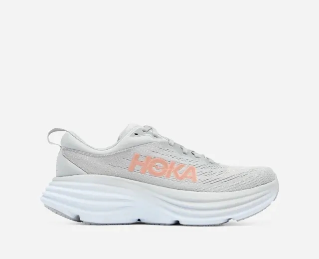 Hoka One One HOKA Women's Bondi 8 Road Running Shoes in Harbor Mist/Lunar Rock