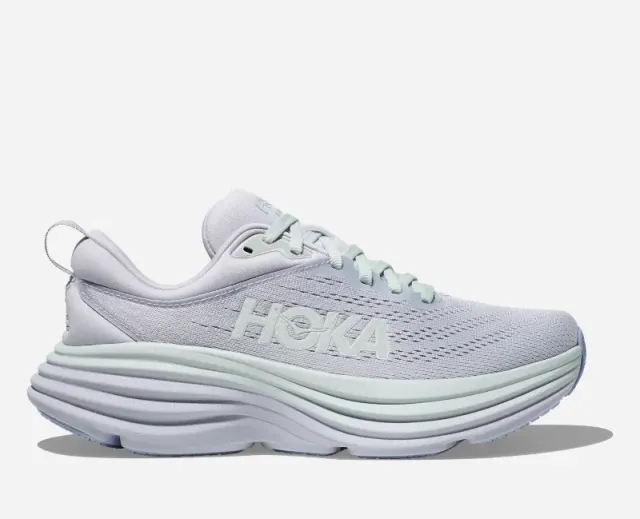 Hoka One One HOKA Women's Bondi 8 Road Running Shoes in Ether/Illusion