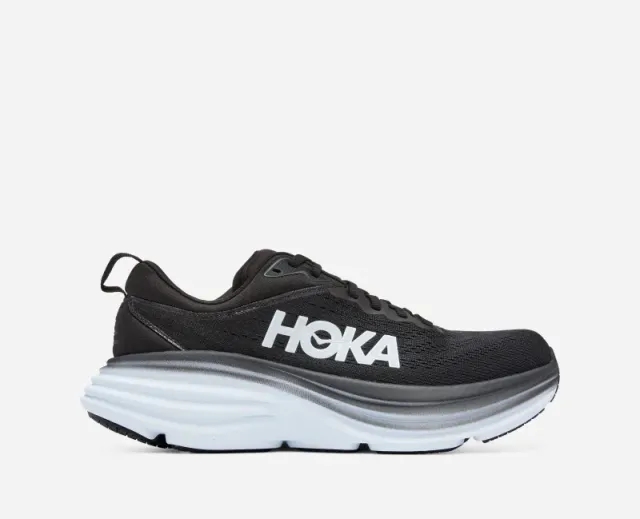 Hoka One One HOKA Women's Bondi 8 Road Running Shoes in Black/White