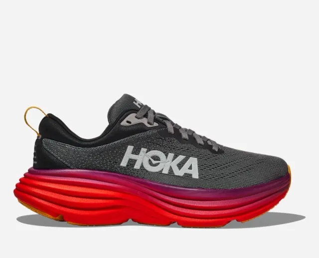 Hoka One One HOKA Women's Bondi 8 Road Running Shoes in Castlerock/Fiesta