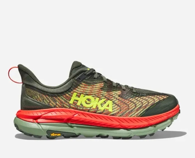 Hoka One One HOKA Men's Mafate Speed 4 Trail Shoes in Thyme/Fiesta