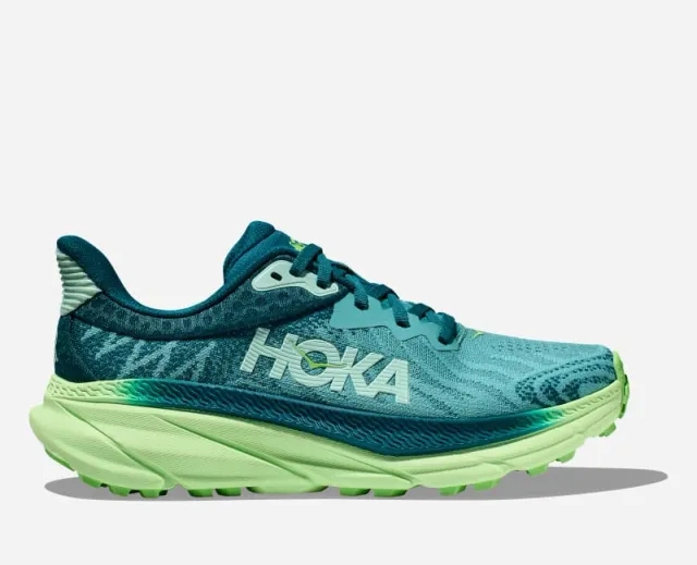 Hoka One One HOKA Women's Challenger 7 Road Running Shoes in Ocean Mist/Lime Glow