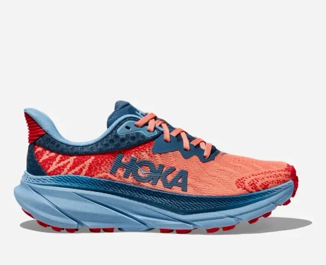Hoka One One HOKA Women's Challenger 7 Road Running Shoes in Papaya/Real Teal