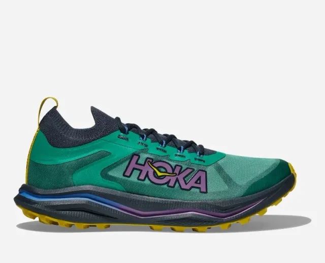 Hoka One One HOKA Men's Zinal 2 Trail Shoes in Tech Green/Strata