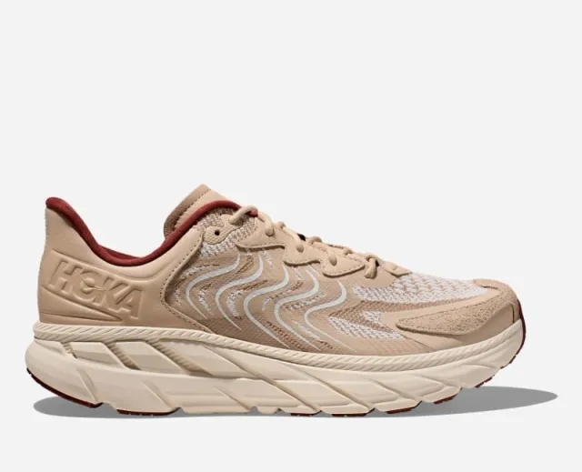Hoka One One Hoka Clifton Ls Walking Shoes In Shifting Sand/Rust