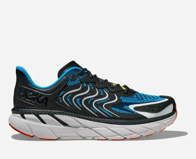 Hoka One One HOKA Clifton LS Walking Shoes in Black/Diva Blue