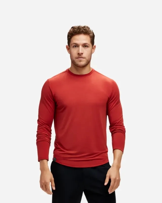 Hoka One One HOKA Men's Essential Long-Sleeve T-Shirt in Rust
