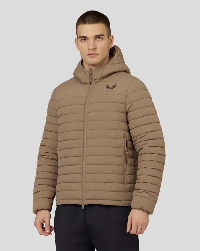Castore Men’s Hooded Puffer Jacket – Mushroom