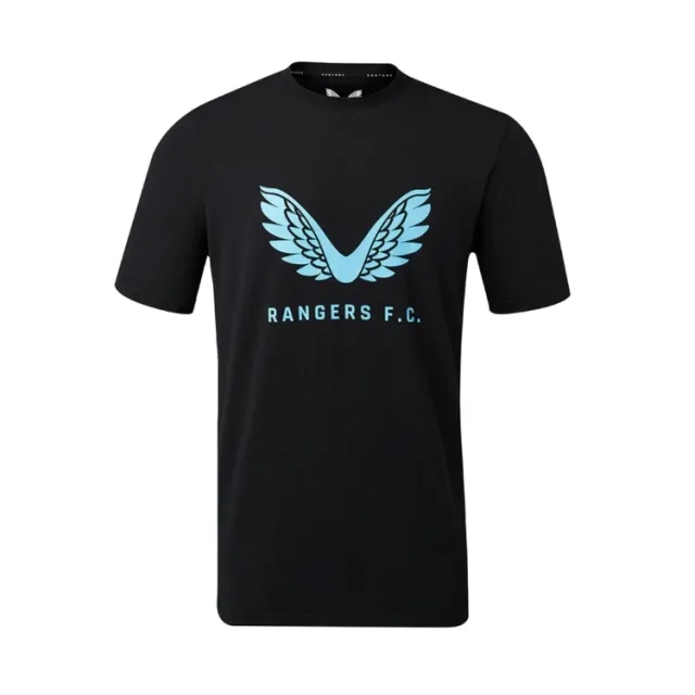 Castore Glasgow Rangers Players Travel Logo T-Shirt - Black