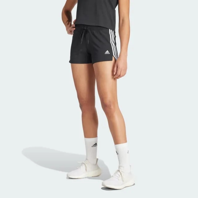 Adidas Training Essential 3 Stripe Slim Shorts In Black