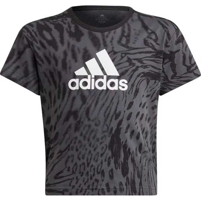 Adidas Future Icons Hybrid Animal Print Cotton Regular Short Sleeve T-shirt  - Grey