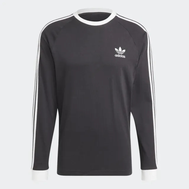 Adidas Originals 3-Stipe Long Sleeve T-Shirt In Black