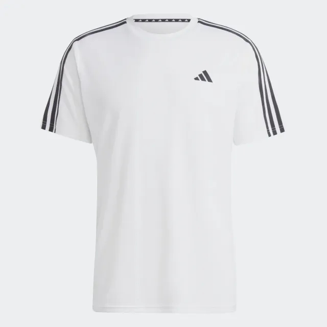 Adidas Training Essential 3 Stripe T-Shirt In White