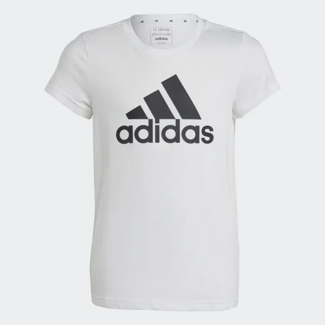 adidas Girls' T-Shirt - White/Black Logo