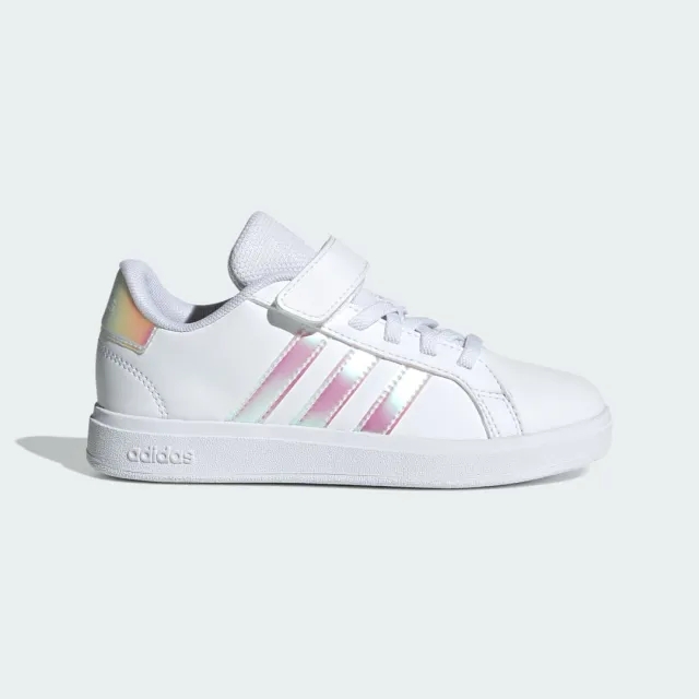 adidas Kids' Grand Court Trainers, White/Iridescent