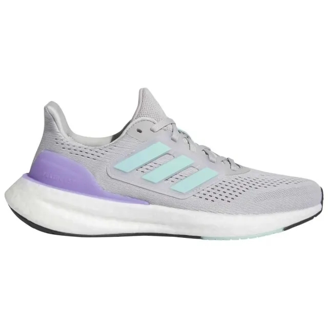 adidas Women's Pureboost 23 Road Running Shoes - Grey Two/Flash Aqua/Cloud White - UK 5.5