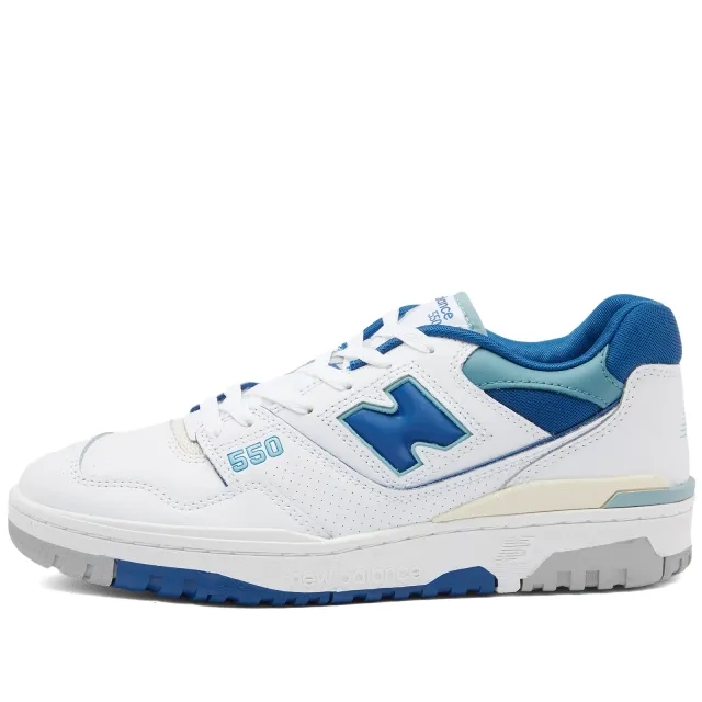 New Balance 550 Trainers In White And Blue