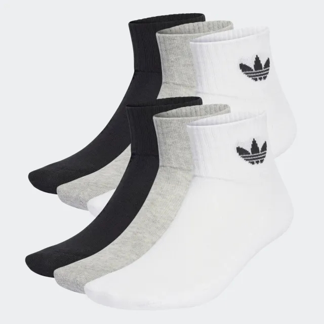 Adidas Originals Adults Originals Mid Ankle Sock 6 Pack in White/Black