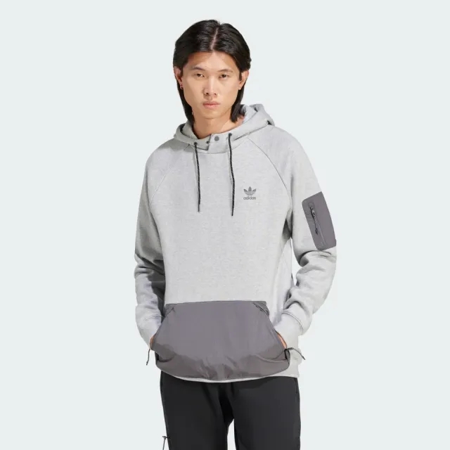adidas Originals Future Road Hybrid Overhead Hoodie - Grey - Size S - Grey