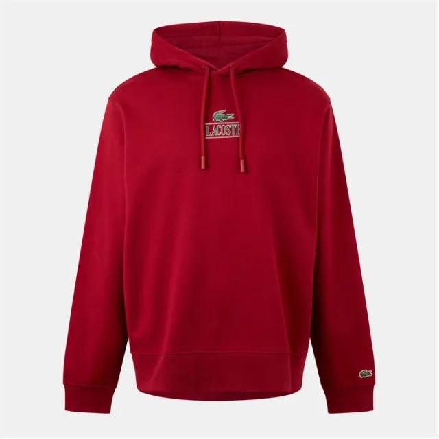 Lacoste Print Hoodie - Bordeaux