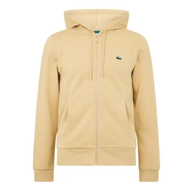 Lacoste Zip-Up Fleece Hoodie - Beige