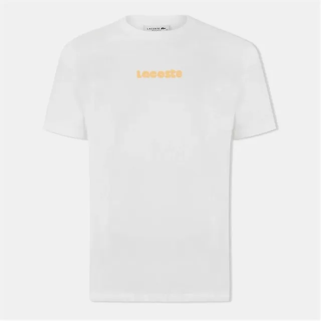 Lacoste Vintage Print Soft Cotton Jersey T-shirt - White