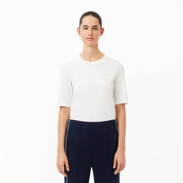 Lacoste Women’s Crew Neck Cotton T-shirt - White