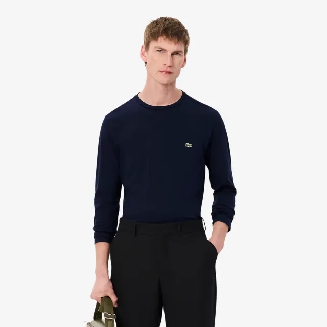 Lacoste Long Sleeved Cotton Pima T-shirt - Midnight Blue