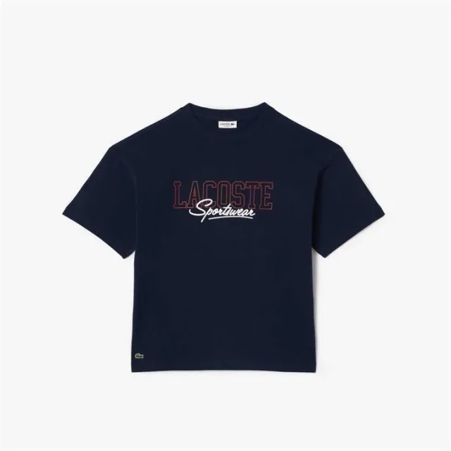 Lacoste Relaxed Fit Lacoste Print Cotton T-Shirt - Blue