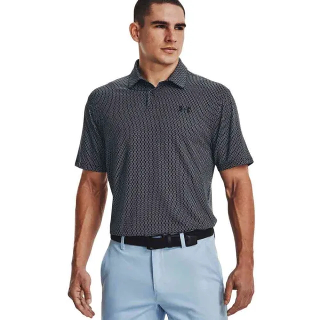 Under Armour Tee To Green Printed Short Sleeve Polo  - Grey