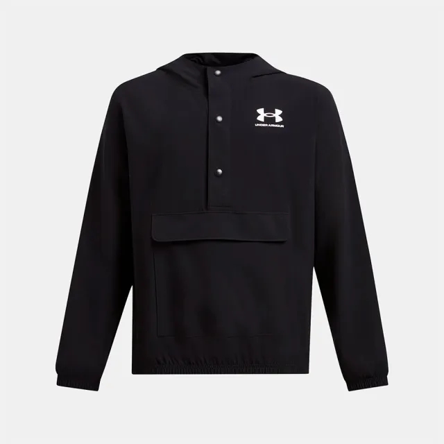 Boys'  Under Armour  Icon Woven Anorak Black / White YXS (48 - 50 in)